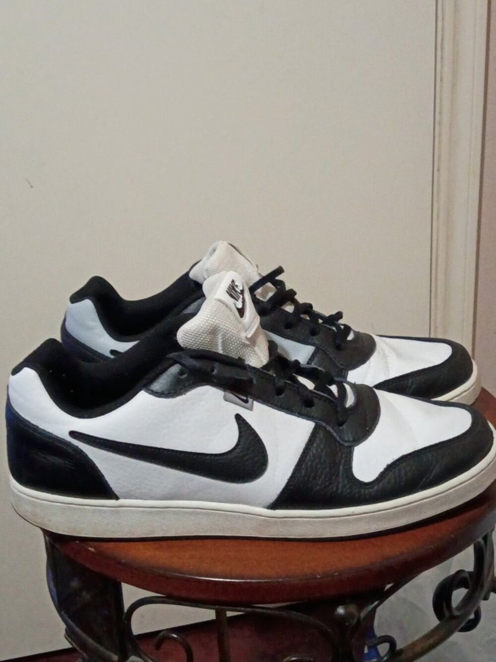Nike Ebernon Low Premium White Black Wolf Grey Sneakers AQ1774-102 Mens 14